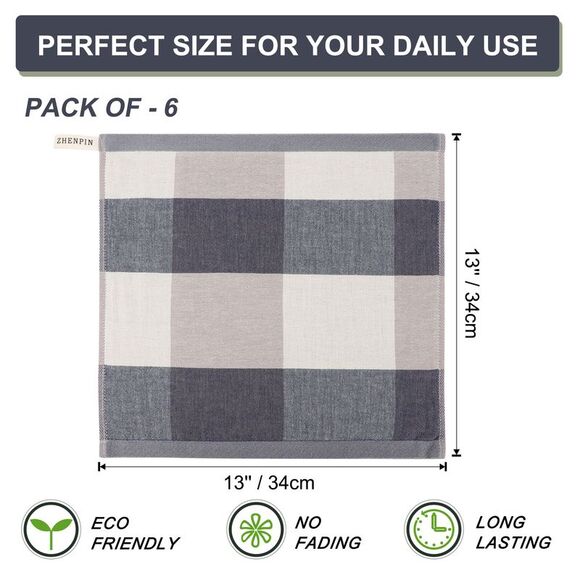 Kitchen Dish Colths Absorbent Dishclothes Drying Cloths 6Pcs Blue - Picture 4 of 6